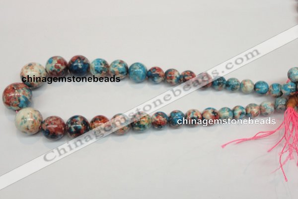 CRF41 15.5 inches multi sizes round dyed rain flower stone beads