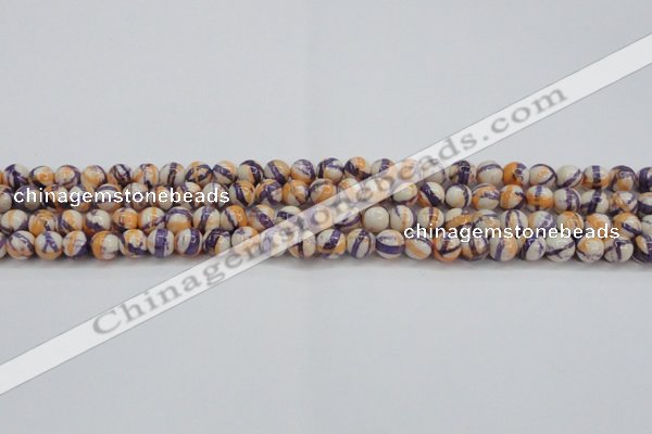 CRF410 15.5 inches 4mm round dyed rain flower stone beads wholesale