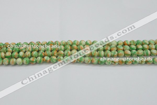 CRF416 15.5 inches 4mm round dyed rain flower stone beads wholesale