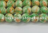 CRF417 15.5 inches 6mm round dyed rain flower stone beads wholesale