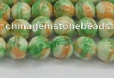 CRF418 15.5 inches 8mm round dyed rain flower stone beads wholesale