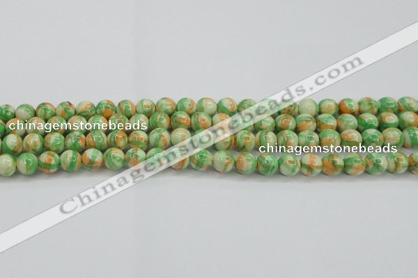 CRF418 15.5 inches 8mm round dyed rain flower stone beads wholesale