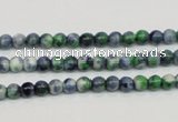 CRF42 15.5 inches 4mm round dyed rain flower stone beads wholesale
