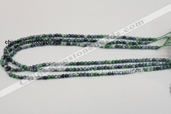 CRF42 15.5 inches 4mm round dyed rain flower stone beads wholesale