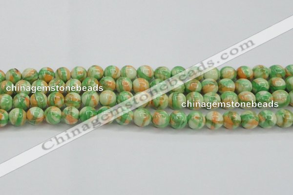 CRF420 15.5 inches 12mm round dyed rain flower stone beads wholesale