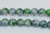 CRF44 15.5 inches 8mm round dyed rain flower stone beads wholesale