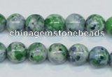 CRF45 15.5 inches 10mm round dyed rain flower stone beads wholesale