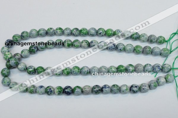 CRF45 15.5 inches 10mm round dyed rain flower stone beads wholesale