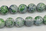 CRF46 15.5 inches 12mm round dyed rain flower stone beads wholesale