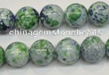 CRF47 15.5 inches 14mm round dyed rain flower stone beads wholesale