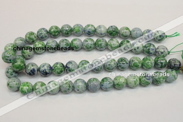 CRF47 15.5 inches 14mm round dyed rain flower stone beads wholesale