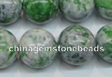 CRF49 15.5 inches 18mm round dyed rain flower stone beads wholesale