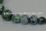 CRF51 15.5 inches multi sizes round dyed rain flower stone beads wholesale