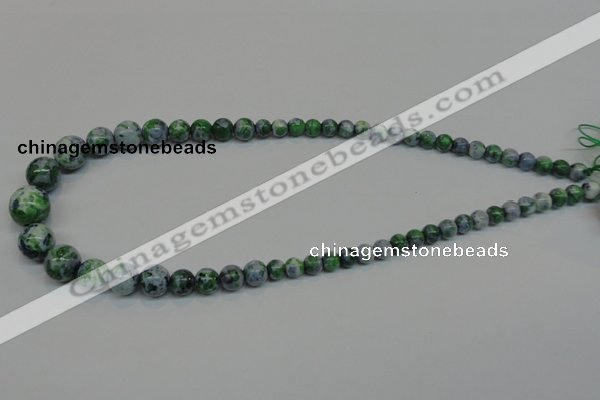 CRF51 15.5 inches multi sizes round dyed rain flower stone beads wholesale