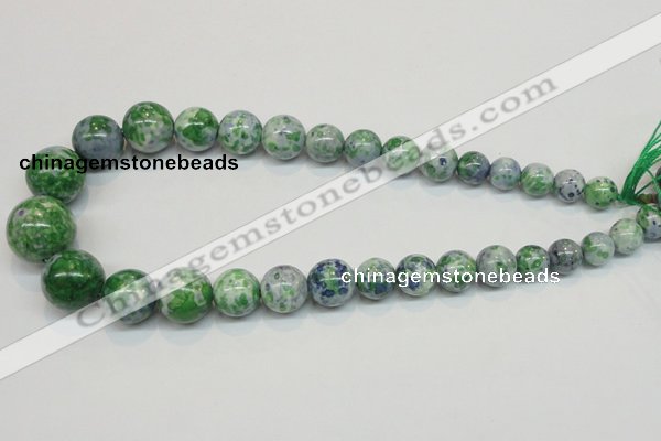 CRF52 15.5 inches multi sizes round dyed rain flower stone beads