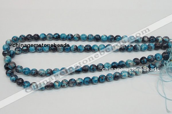 CRF57 15.5 inches 8mm round dyed rain flower stone beads wholesale