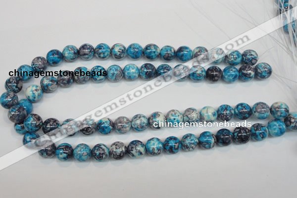 CRF59 15.5 inches 12mm round dyed rain flower stone beads wholesale