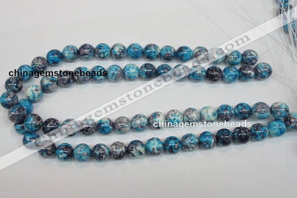 CRF59 15.5 inches 12mm round dyed rain flower stone beads wholesale