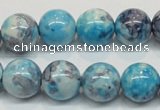 CRF60 15.5 inches 14mm round dyed rain flower stone beads wholesale