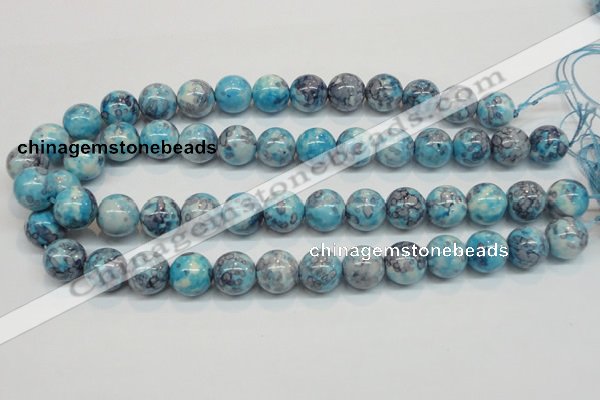 CRF60 15.5 inches 14mm round dyed rain flower stone beads wholesale