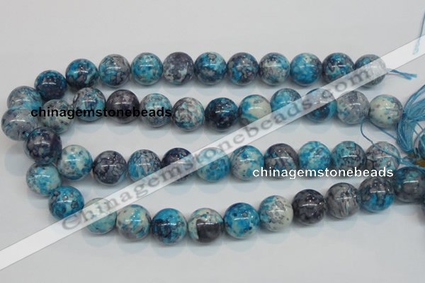 CRF61 15.5 inches 16mm round dyed rain flower stone beads wholesale