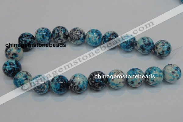 CRF63 15.5 inches 20mm round dyed rain flower stone beads wholesale