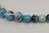 CRF64 15.5 inches multi sizes round dyed rain flower stone beads wholesale