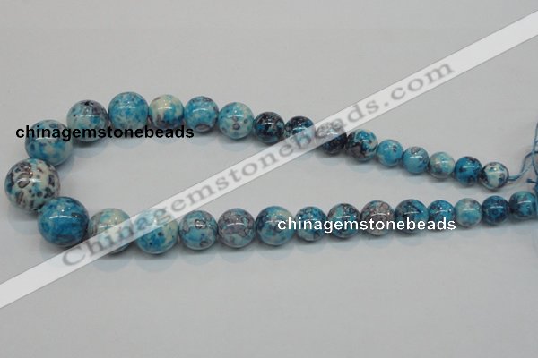 CRF65 15.5 inches multi sizes round dyed rain flower stone beads