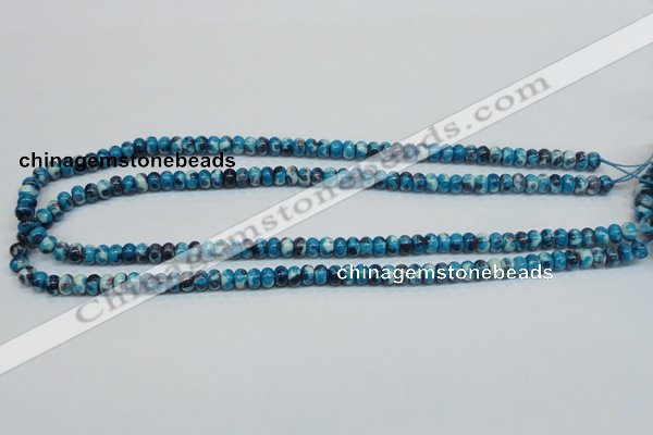 CRF66 15.5 inches 4*6mm rondelle dyed rain flower stone beads wholesale