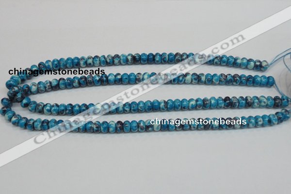 CRF67 15.5 inches 5*8mm rondelle dyed rain flower stone beads wholesale