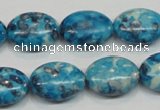 CRF71 15.5 inches 13*18mm oval dyed rain flower stone beads wholesale