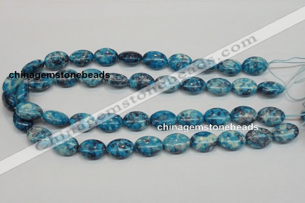 CRF71 15.5 inches 13*18mm oval dyed rain flower stone beads wholesale