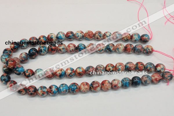 CRF73 15.5 inches 10mm round dyed rain flower stone beads wholesale