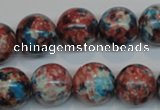 CRF74 15.5 inches 14mm round dyed rain flower stone beads wholesale