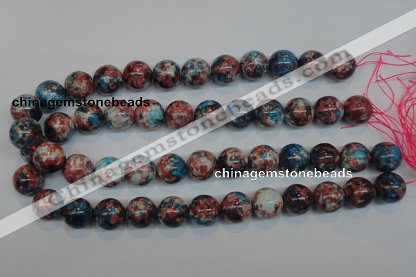 CRF74 15.5 inches 14mm round dyed rain flower stone beads wholesale