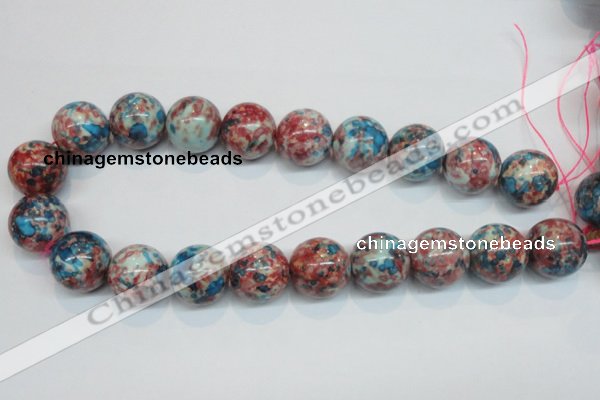 CRF75 15.5 inches 18mm round dyed rain flower stone beads wholesale