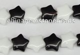 CRG01 15.5 inches 12*12mm star black & white agate beads wholesale