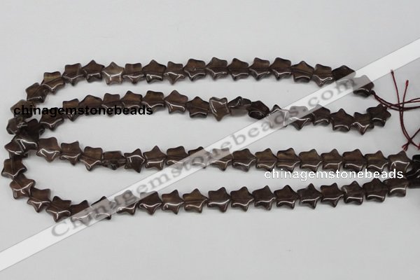 CRG05 15.5 inches 12*12mm star smoky quartz gemstone beads wholesale