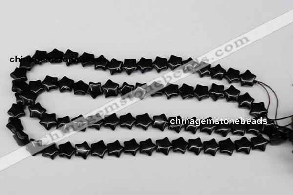 CRG07 15.5 inches 12*12mm star black agate gemstone beads wholesale