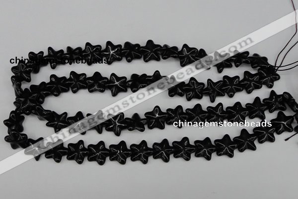 CRG21 15.5 inches 16*16mm star black agate gemstone beads wholesale