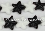 CRG23 15.5 inches 16*16mm star black & white agate gemstone beads