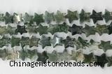 CRG40 15.5 inches 14mm flat star moss agate gemstone beads wholesale