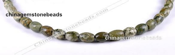 CRH01 8*10mm rice shape natural rhyolite stone beads Wholesale