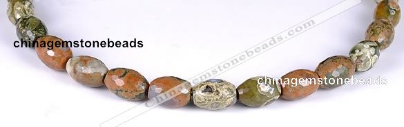 CRH02 10*14mm faceted rice natural rhyolite beads Wholesale