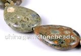 CRH04 flat teardrop natural rhyolite different sizes beads