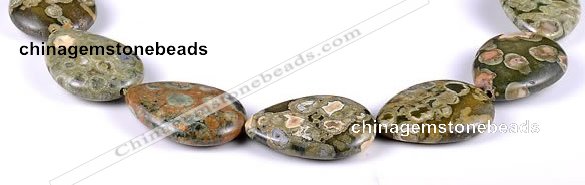 CRH04 flat teardrop natural rhyolite different sizes beads