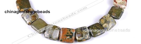 CRH06 different sizes square natural rhyolite beads Wholesale