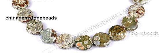 CRH08 different sizes coin sape natural rhyolite beads Wholesale