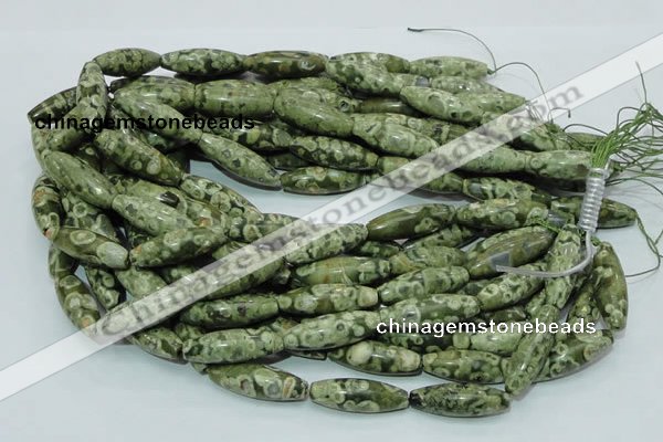 CRH106 15.5 inches 10*30mm rice rhyolite beads wholesale