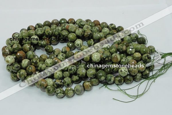 CRH113 15.5 inches 14mm faceted round rhyolite beads